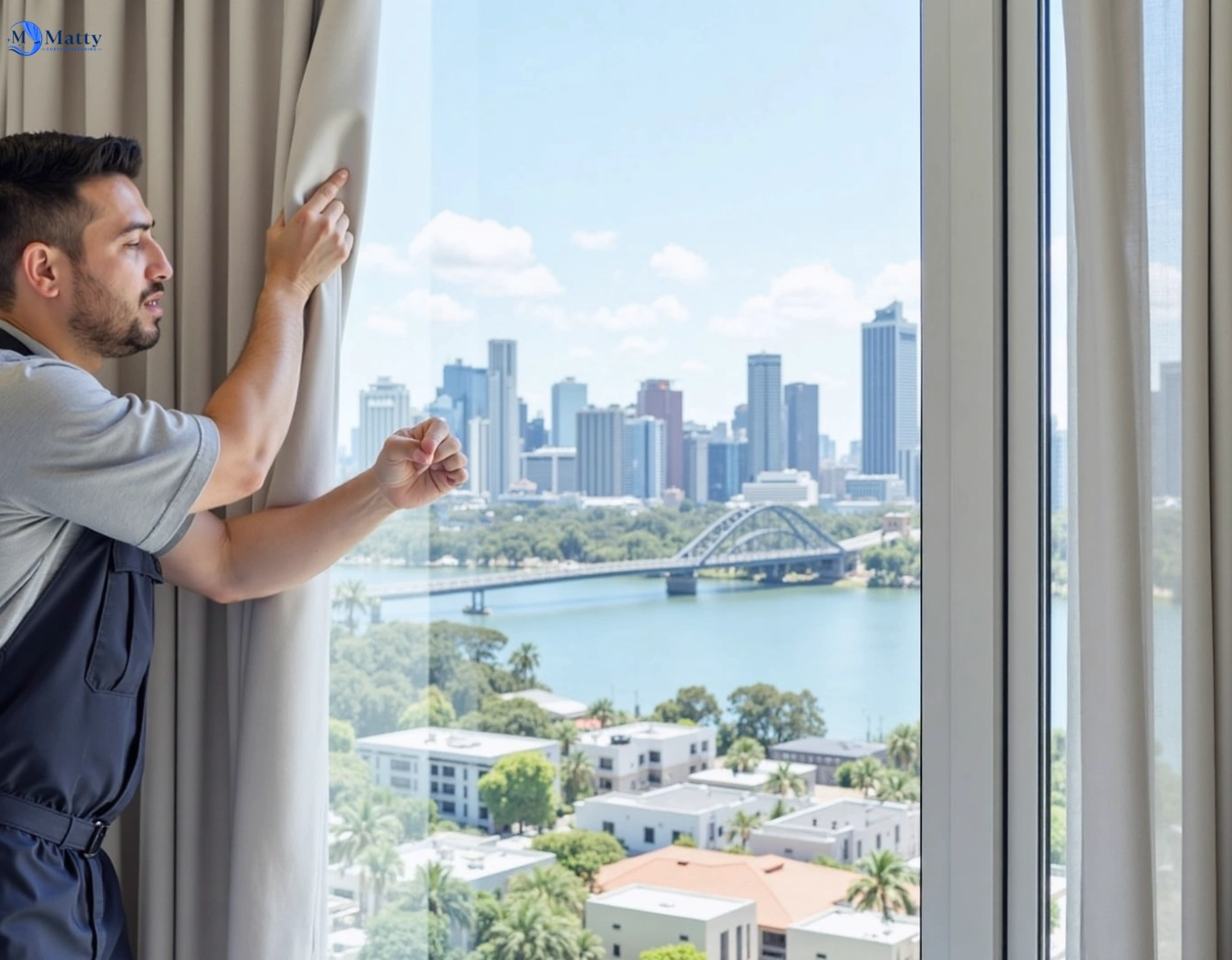 Professional curtain steam cleaning service scarborough QLD by Matty Curtain Cleaning