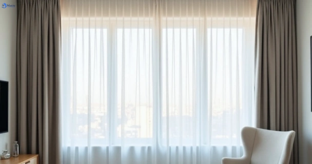 Freshly steam cleaned curtains in scarborough QLD