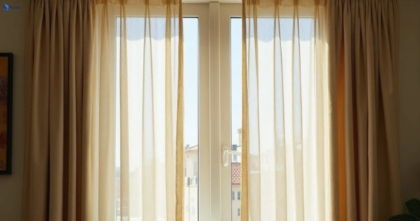 Dusty and dull curtains in scarborough before steam cleaning